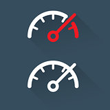 Speedometer (gauge)  scale - simple icon