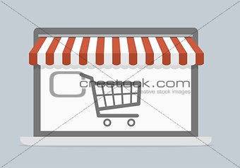 laptop Shopping concept