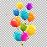 Color Glossy Balloons Transparent Background Vector Illustration