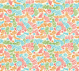 Seamless abstract hand-drawn waves pattern, wavy background. 