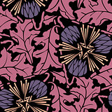 Dandelion floral seamless pattern vector