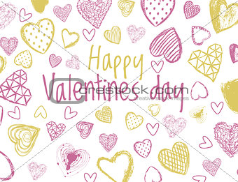 Vector valentines day background with hearts