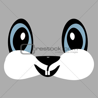 Bunny cute funny cartoon head