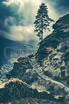 Dramatic nature landscape, trekking in Nepal