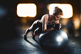 Workout with fitness ball
