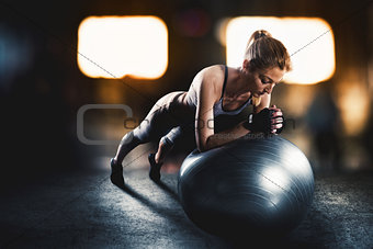 Workout with fitness ball