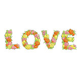 word Love from flowers