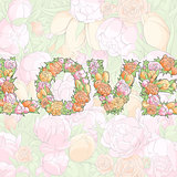 word Love from flowers