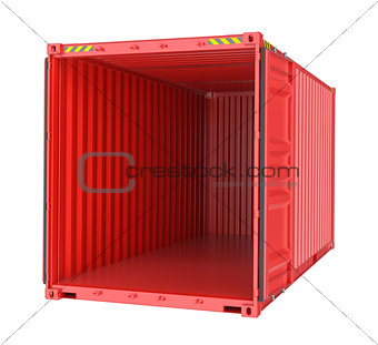 3d rendering of an open shipping container
