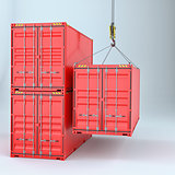 Shipping containers with crane hook