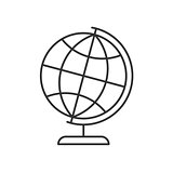 Globe on a stand linear icon
