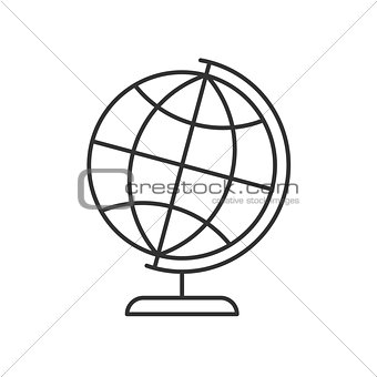 Globe on a stand linear icon