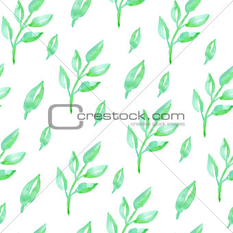 Pattern with green leaves