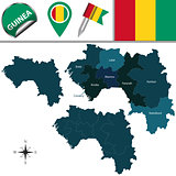 Map of Guinea with Named Regions