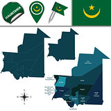 Map of Mauritania with Named Regions