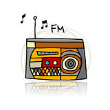 Vintage radio, sketch for your design