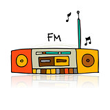 Vintage radio, sketch for your design