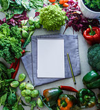 Notebook with vegetables 