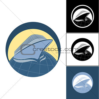 Logo cruise liner in a circle