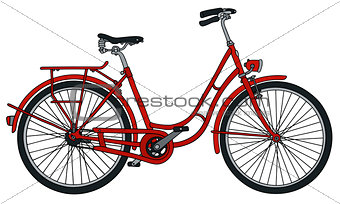 Classic red bicycle