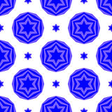 Blue David Star Seamless Background