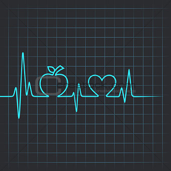 Heartbeat make apple and heart symbol