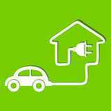 Eco car make a home icon