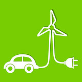 Eco car make a wind-mill icon