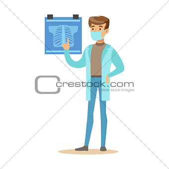 Male Radiologist Doctor Wearing Medical Scrubs Uniform Working In The Hospital Part Of Series Of Healthcare Specialists