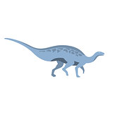Blue Herbivorous Dinosaur Of Jurassic Period, Prehistoric Extinct Giant Reptile Cartoon Realistic Animal