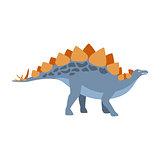 Stegosaurus Dinosaur Of Jurassic Period, Prehistoric Extinct Giant Reptile Cartoon Realistic Animal