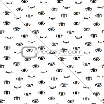 Seamless pattern in the style of psychedelic eyes. Pattern for fashion with eyes.