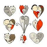 Couples, set of sketches for your design