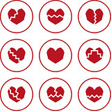 broken heart icons.