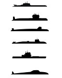 Six submarine silhouettes