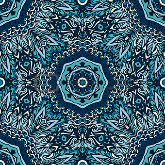 ornamental blue seamless floral graphic background