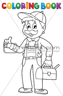 Coloring book happy plumber