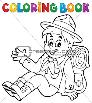 Coloring book scout boy theme 2