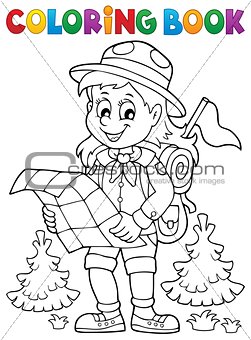 Coloring book scout girl theme 2
