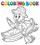 Coloring book water scout boy theme 1