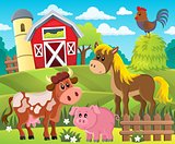 Farmland with animals theme 1