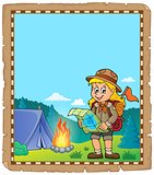 Parchment with scout girl theme 2