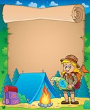 Parchment with scout girl theme 3