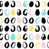 Easter Eggs Funky Seamless Pattern