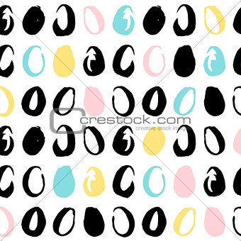 Easter Eggs Funky Seamless Pattern
