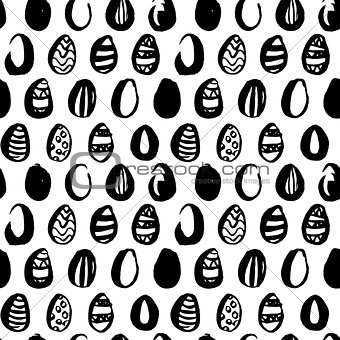 Easter Egg Handdrawn Seamless Pattern