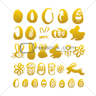 Gold Hand Drawn Easter