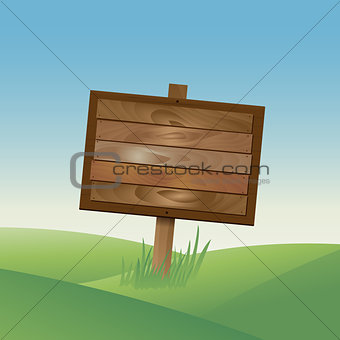 Wood sign copyspace in nature background