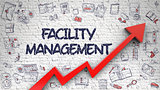 Facility Management Drawn on White Brick Wall. 