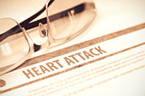 Diagnosis - Heart Attack. Medical Concept. 3D Illustration.